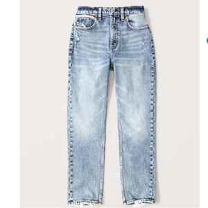 Abercrombie High Rise Acid Wash Mom Jean 27